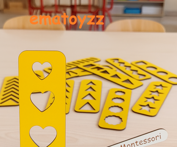 Montessori Çizgi Çalışma Şablon Seti 12 Parça